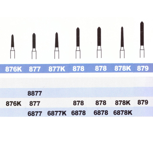 Diamond bur mini / Short shank FG878K[SS], FG6877[SS], FG6878[SS], FG6877K[SS], 6878K[SS]