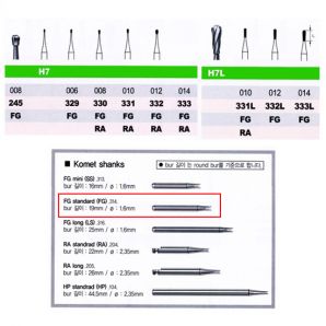 Komet Carbide FG bur / 코메트FG329~FG331L(카바이드버)